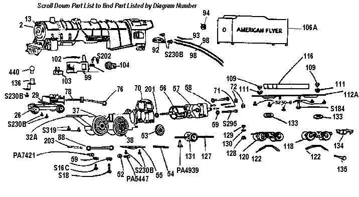 American Flyer Trains Parts Diagrams